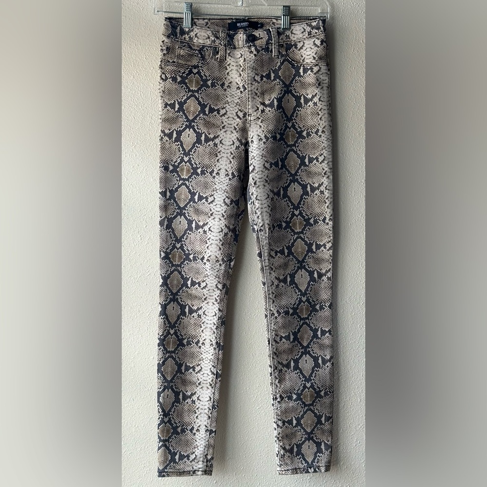 Hudson Barbara High-Rise Python Snakeskin Skinny Jeans 27